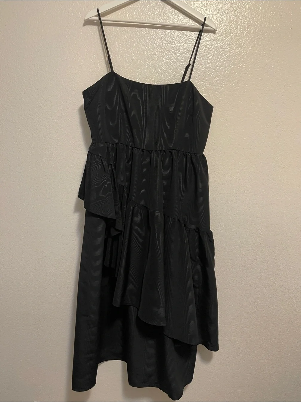 Kate Spade New York Black Tiered Ruffle Midi Dress, Large